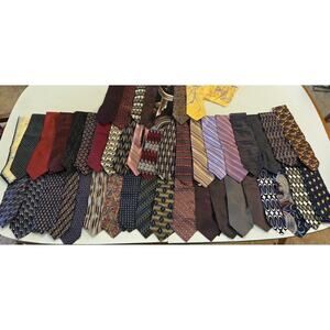 Vintage Neck Tie Collection 46 Lot(Read Description For Brand Item List)